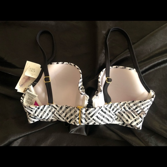 BLACK & WHITE Bikini Top by Jessica Simpson (New!) - Picture 3 of 9